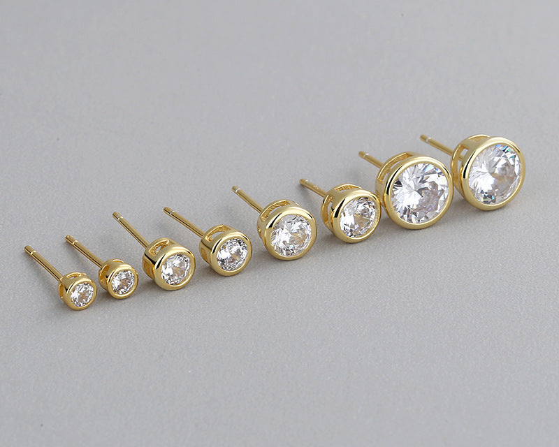 Premium Bezel Set CZ Stud Earrings
