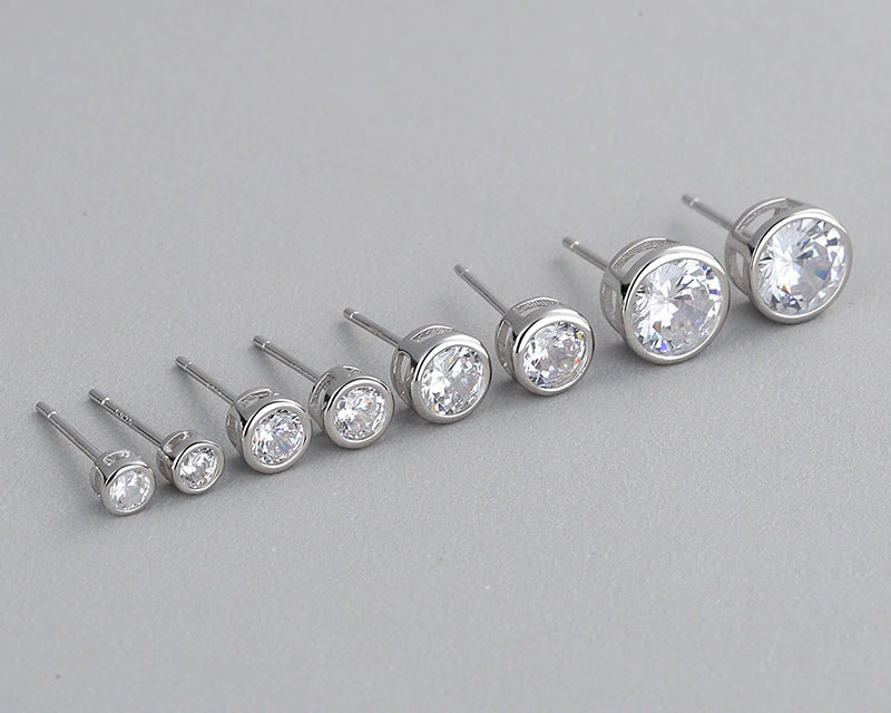 Premium Bezel Set CZ Stud Earrings