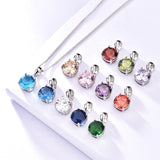 Birthstone CZ Solitaire Necklace