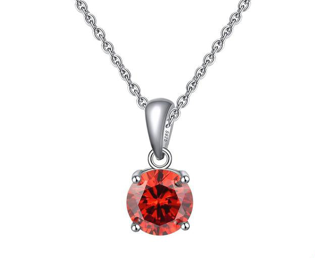Birthstone CZ Solitaire Necklace