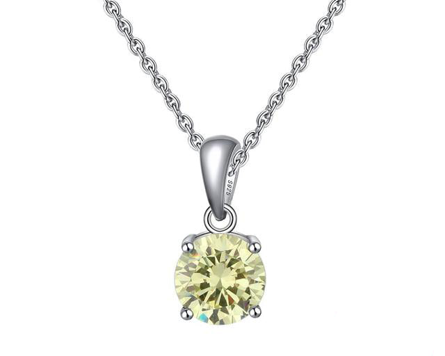 Birthstone CZ Solitaire Necklace