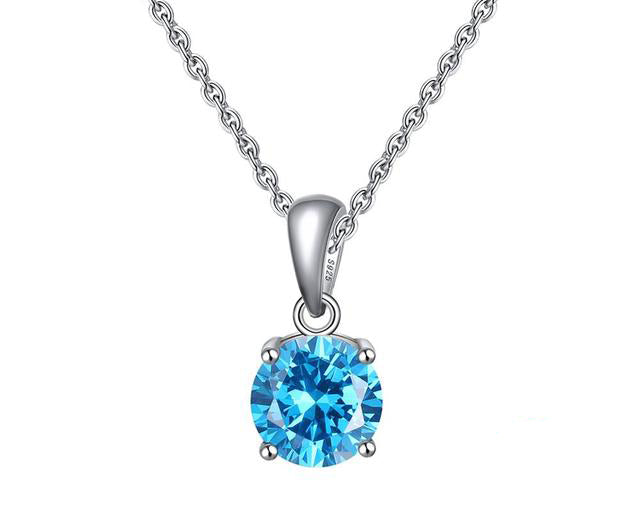 Birthstone CZ Solitaire Necklace