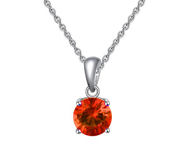 Birthstone CZ Solitaire Necklace