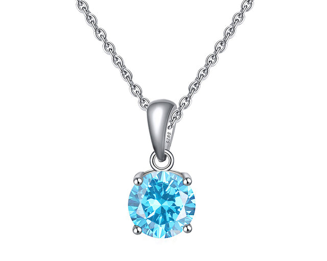 Birthstone CZ Solitaire Necklace