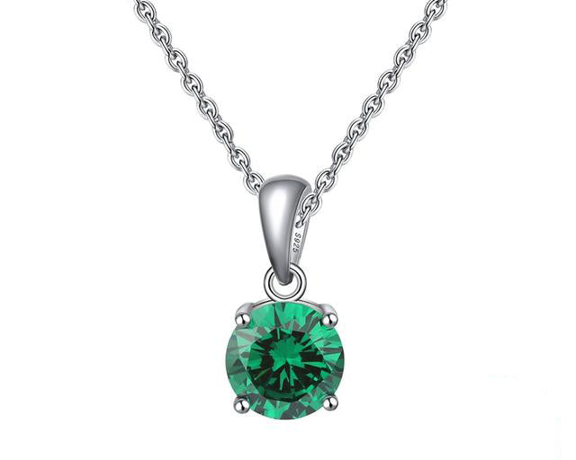 Birthstone CZ Solitaire Necklace