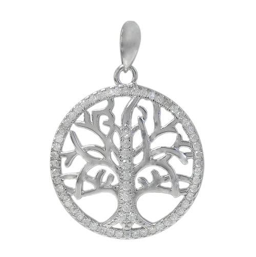 Trunk CZ Tree of Life Necklace