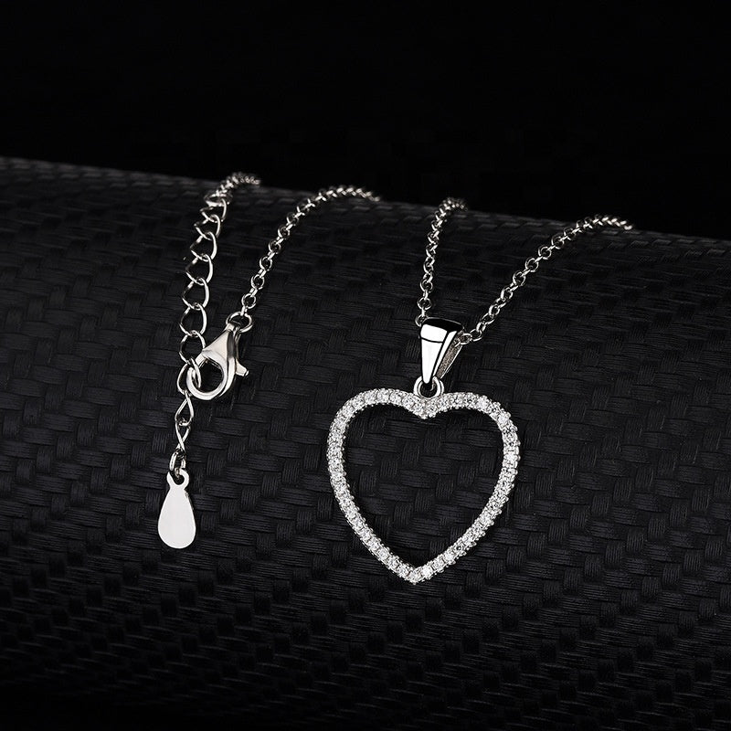 CZ Outline Heart Shape Necklace