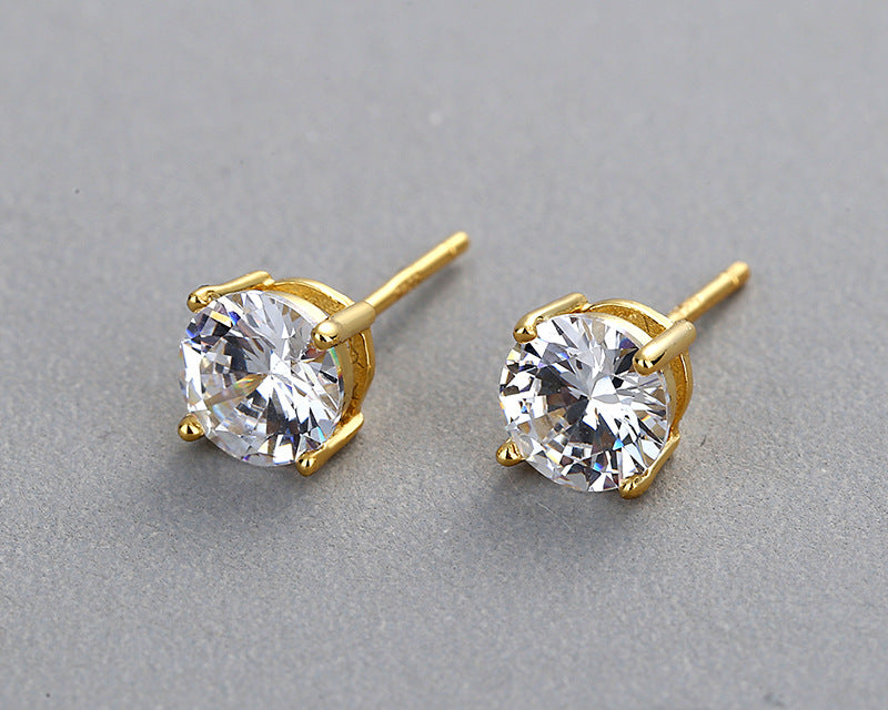 Premium Round CZ Stud Earrings