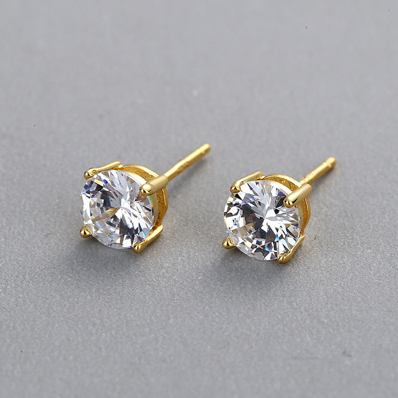 Premium Round CZ Stud Earrings