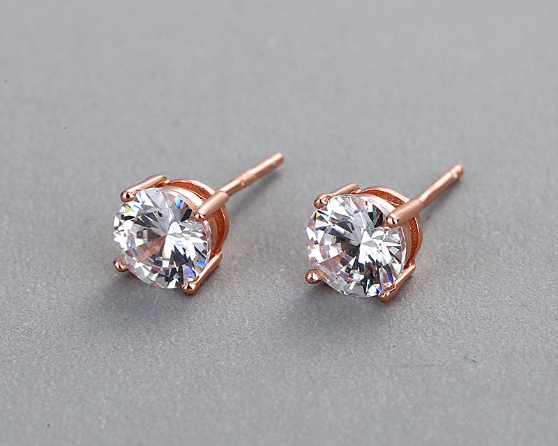 Premium Round CZ Stud Earrings