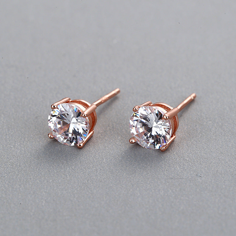 Premium Round CZ Stud Earrings