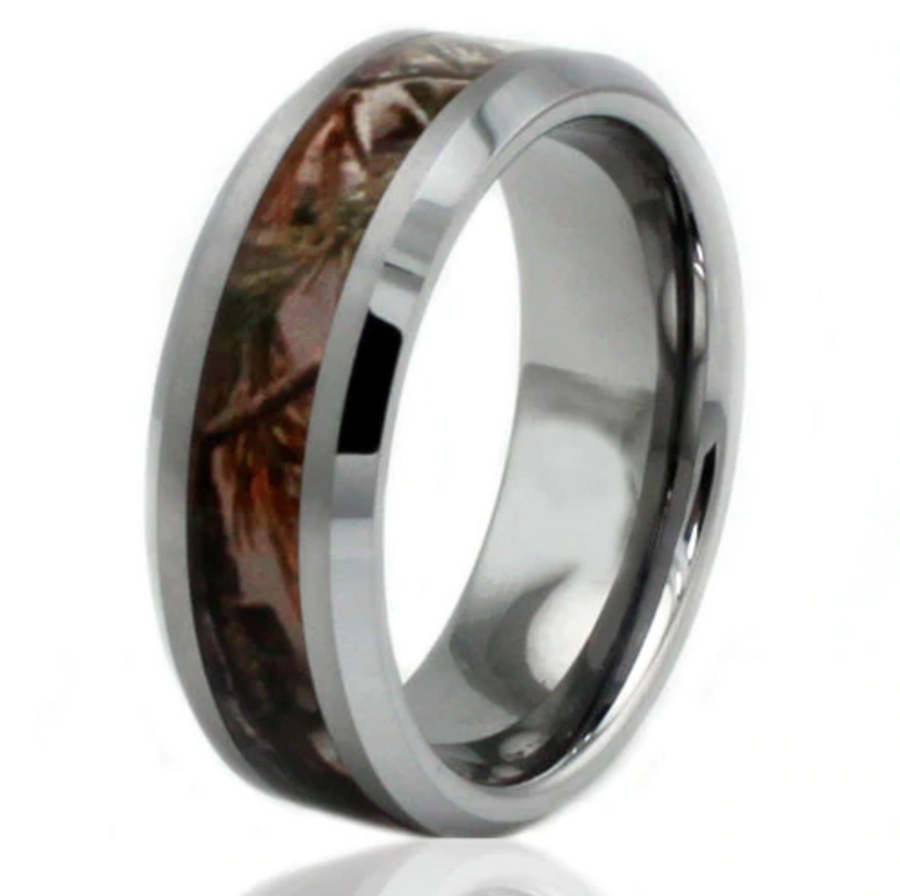 Camouflage Tungsten Ring