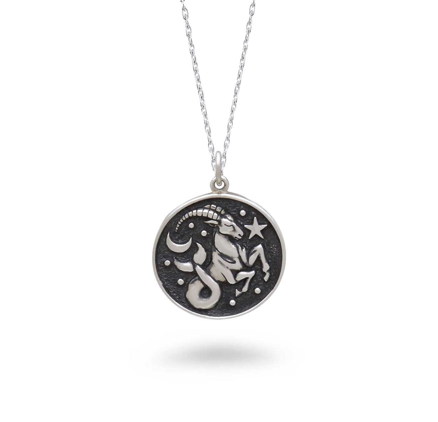 Capricorn Double-Sided Coin Zodiac Necklace