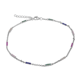 Colorful CZ Chain Anklet