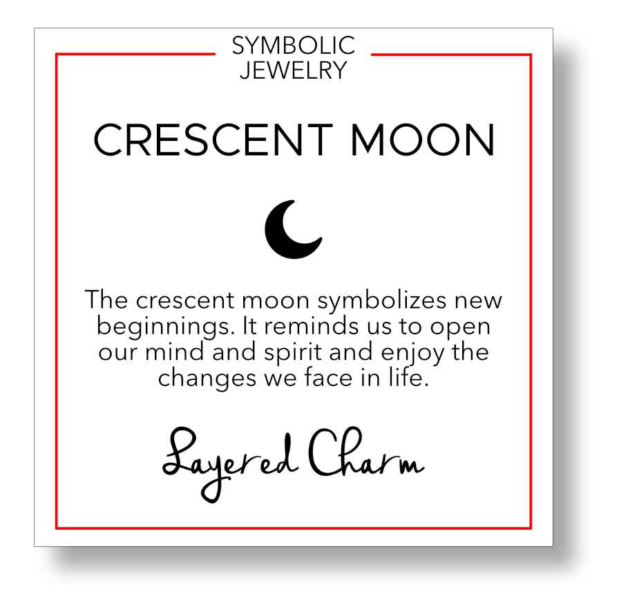 Thin Crescent Moon with CZ Necklace