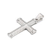 S.S. Diamond Cut Cross Necklace