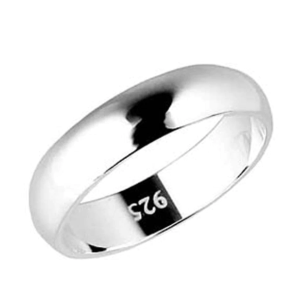 Sterling Silver Beveled Wedding Ring