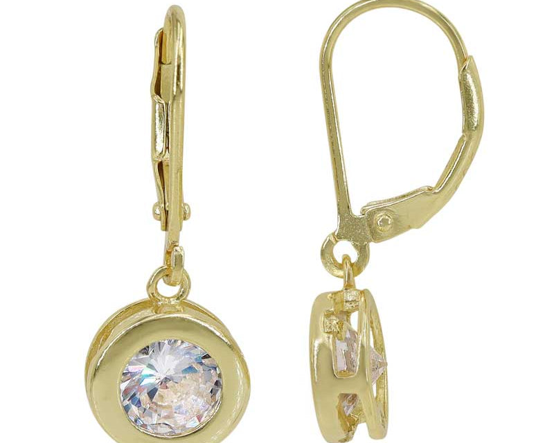CZ Drop with Lever Back Earrings