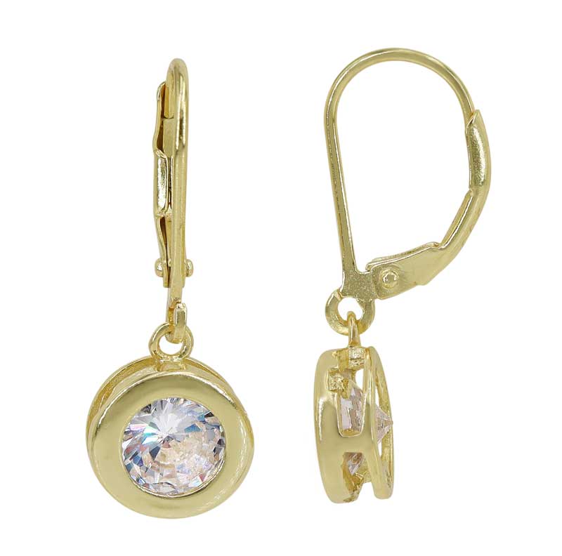 CZ Drop with Lever Back Earrings