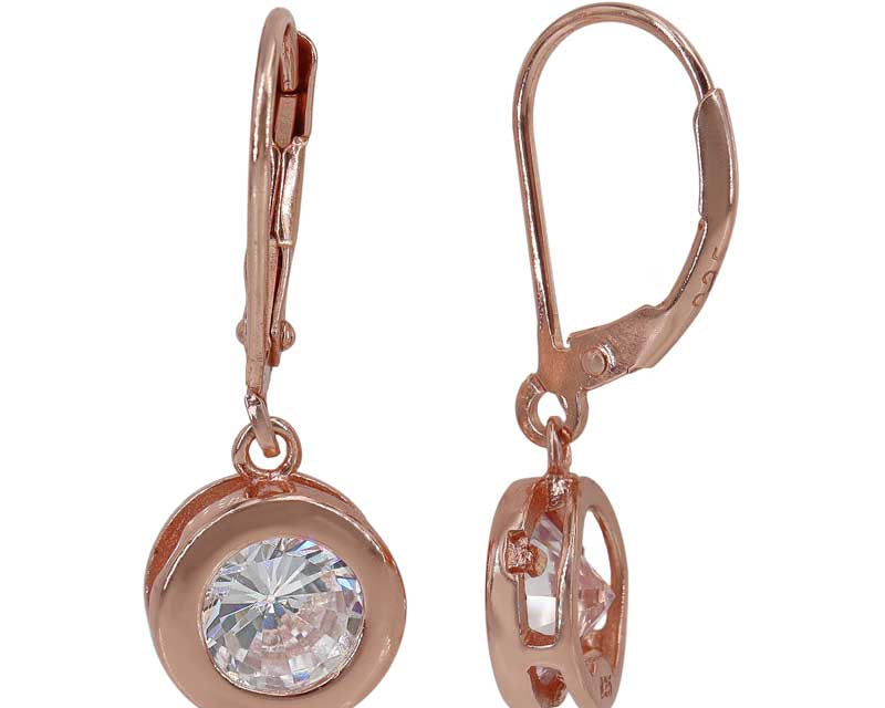 CZ Drop with Lever Back Earrings