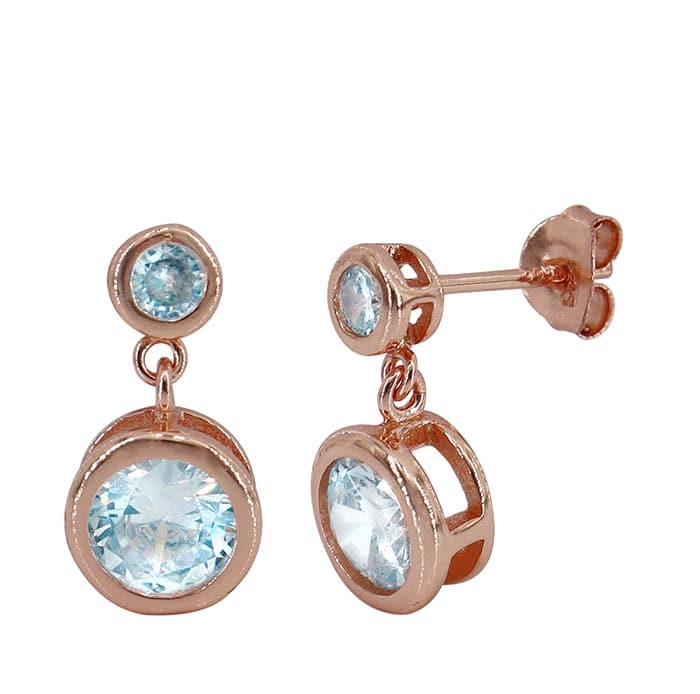 Double Bezel CZ Stud Earrings