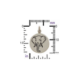 Elephant Etched on Circle Necklace