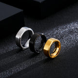 S.S. Brushed Ring with Flat Center