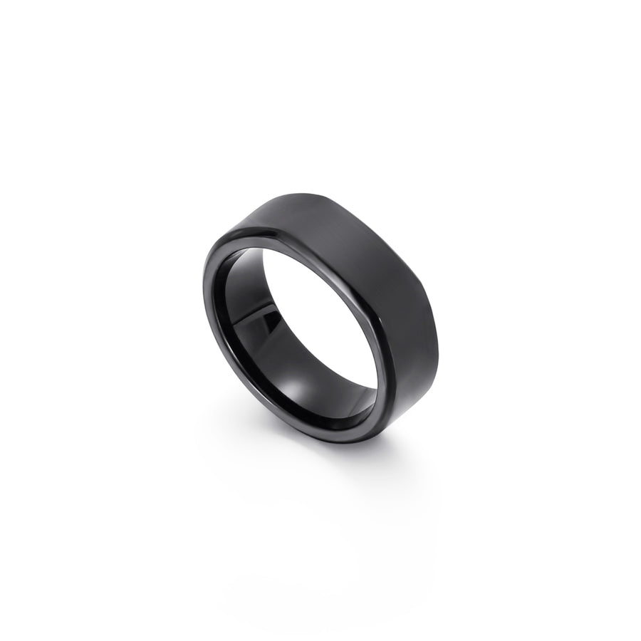 S.S. Brushed Ring with Flat Center