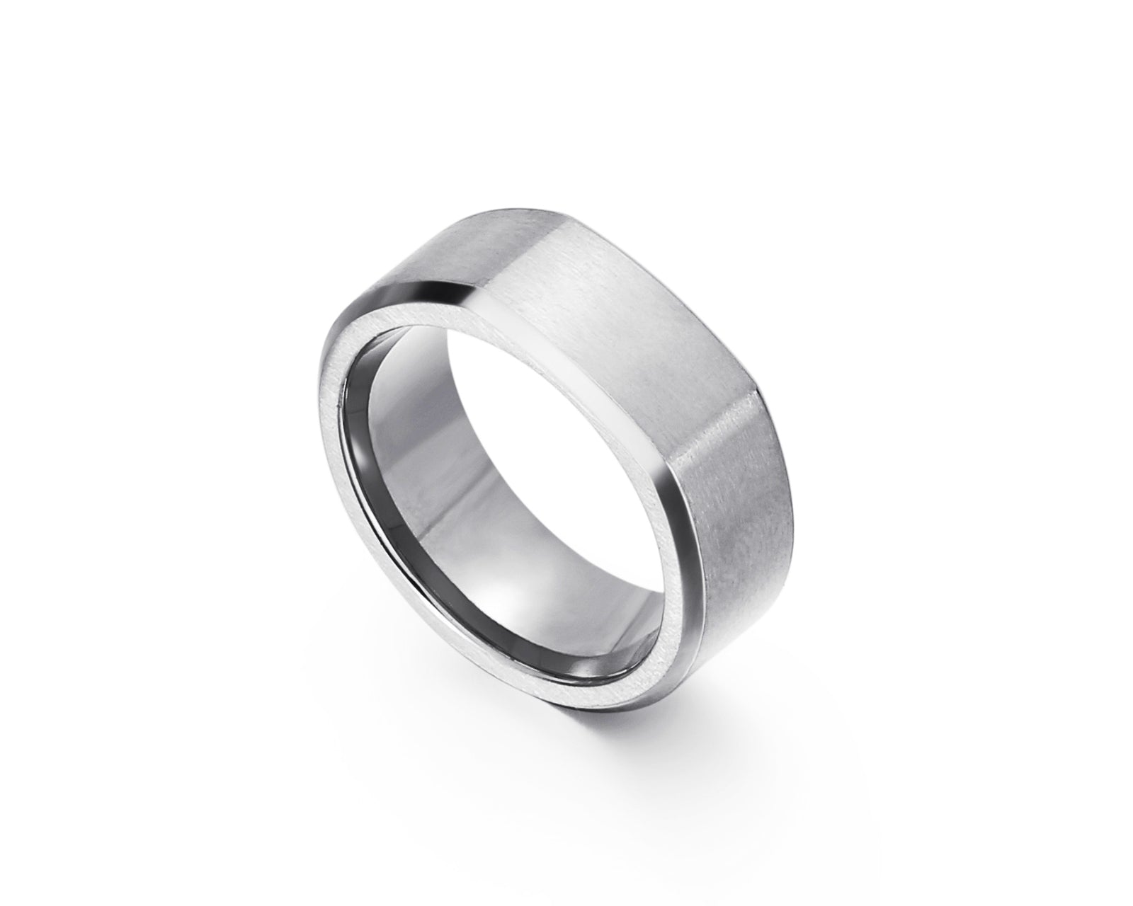 S.S. Brushed Ring with Flat Center