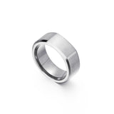 S.S. Brushed Ring with Flat Center