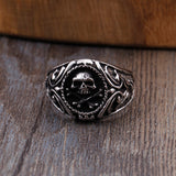 Darkened Skull Signet Ring