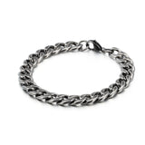 Stainless Steel Oxidized Curb Bracelet