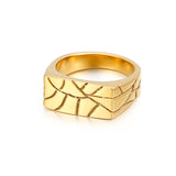 Cracked Rectangle Signet Ring