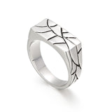 Cracked Rectangle Signet Ring