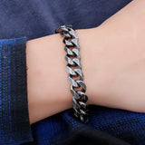 Oxidized Miami Curb Bracelet