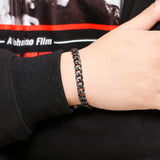 Stainless Steel Oxidized Curb Bracelet