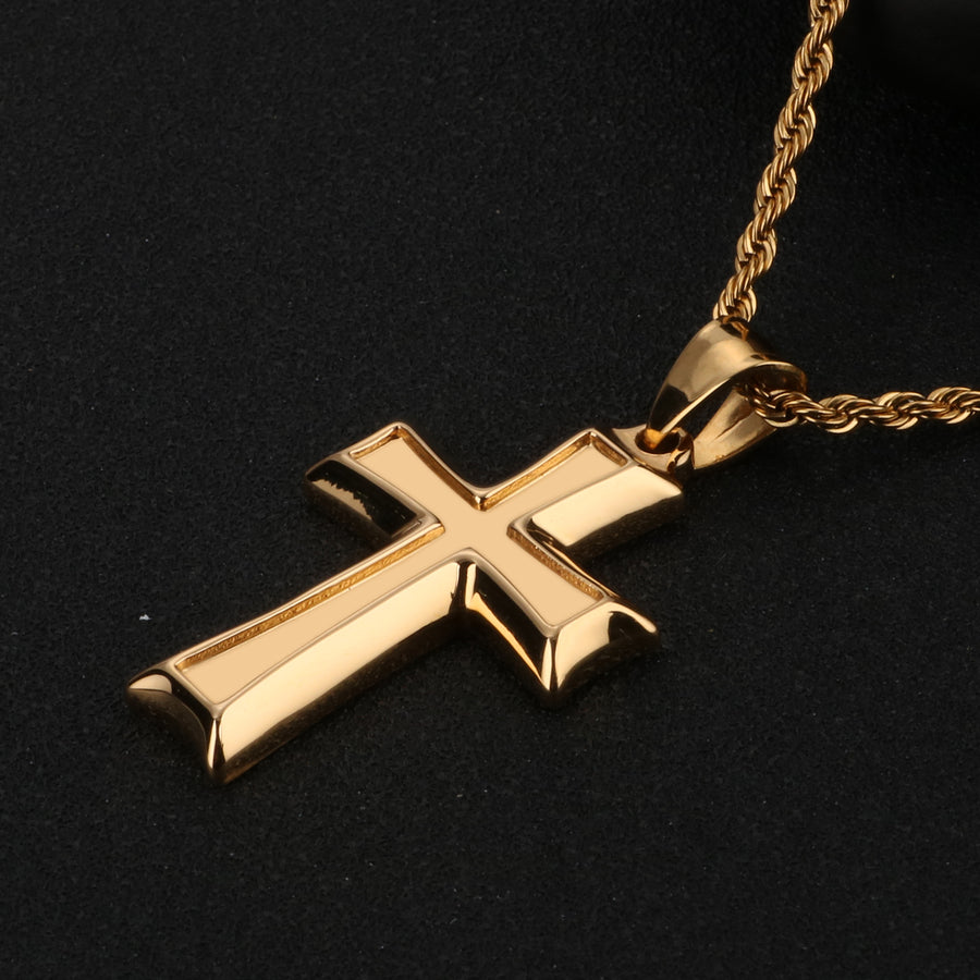 Thick Stainless Steel Cross Necklace