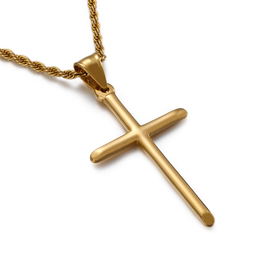 Thin Stainless Steel Cross Necklace