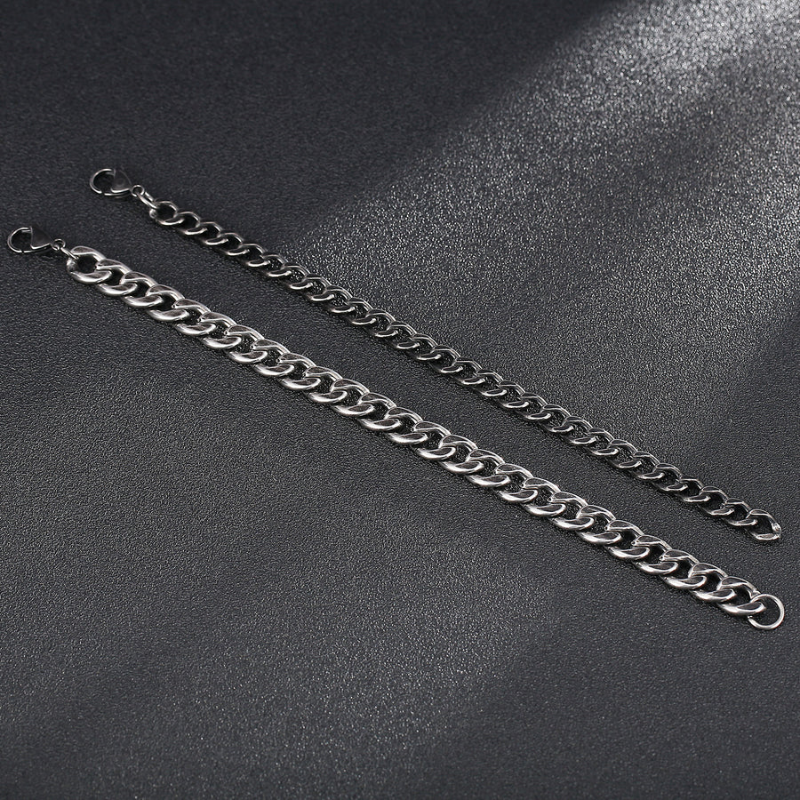 Stainless Steel Oxidized Curb Bracelet