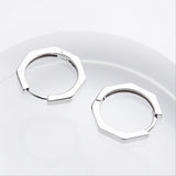 Hexagon Smooth Huggie Earrings