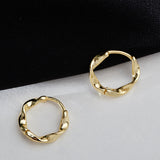 Twist Huggie Hoop Earrings 13mm