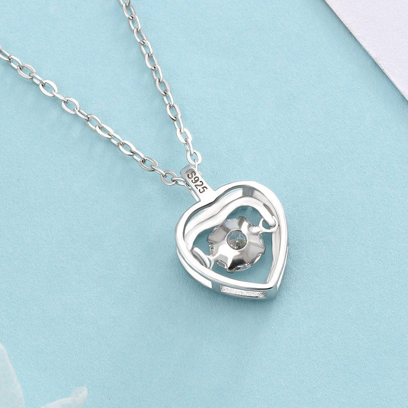 Halo Heart Dancing Stone Necklace