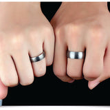 Brushed Beveled Tungsten Ring