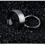 Brushed Beveled Tungsten Ring