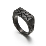 Cracked Rectangle Signet Ring