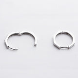 Hexagon Smooth Huggie Earrings