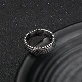 S.S. Oxidized Dot Texture Ring