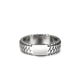S.S. Oxidized Dot Texture Ring