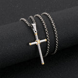 Twist Two-Tone Cross Necklace
