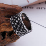 Cross Hatched Wide Ring